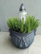 Ozdoba na grób - wieniec nagrobny, żywy, wrzosy