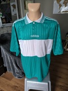 Adidas koszulka retro XL 96-97 vintage zielona biała Made in England 
