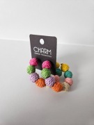 Kolczyki kolorowe rattan kule pastelowe