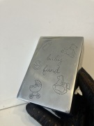 skarbonka  BABY FUND BOMBAY DUCK LONDON metalowa. miś, kaczuszka, konik, 