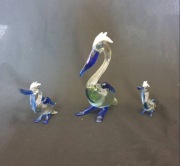 Figura, figurki, antyk, szkło, ptaki, pelikan,