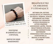 Bransoletka ochronna obsydian, hematyt,  tygrysie oko, kamienie naturalne