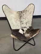 Stylowy fotel. Naturalna skóra, metal.