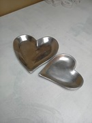 Talerzyki serca,podstawki pod swiece.Aluminium
