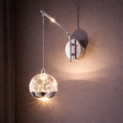 Lucande kinkiet LED Haylay chrom szkło wysokość 34