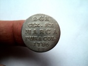 SAP: 2 GROSZE (PÓŁZŁOTEK) 1786 R (EB)- RZADSZY ROCZNIK