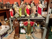 Kolekcja Figur Świętych Ceramika Antyk 8 sztuk z Francji