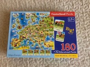 Castorland Puzzle Mapa Europy Z Quizem 180El.