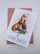 Kartka walentynkowa, A5, ilustracja autorska,+koperta, okolicznościowa