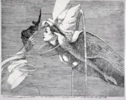 TOMASZ SĘTOWSKI "Obietnicą milczenia" akwaforta, 20 x 25 cm