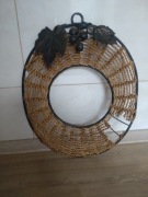 Ozdobny wieniec metalowy wiklinowy Vintage metaloplastyka