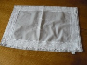 Ręcznie robiona handmade haft koronka szara serweta 45x 33 cm