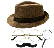 Strój przebranie kostium Męski Zestaw Imprezowy Detektyw lata 20 30 40 nowy