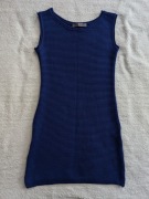 Granatowa wełniana włoska sukienka tunika Monnalisa 36 wełna merino