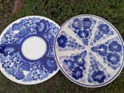 2 duże patery Włocławek stary, sygnowane, śr 31 cm