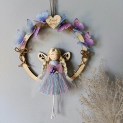 Prezent dla dziewczynki urodziny, chrzciny, anioł, obręcz