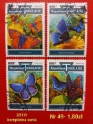 Znaczki fauna:49: motyle, owady- Togo 2017r 