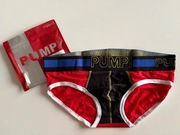 Majtki, slipy Pump! XL (siateczka mesh, czerwono-czarne)