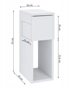 STOLIK NOCNY WĄSKI Z SZUFLADĄ PRZY STOLIKU NOCNYM Z PÓŁKĄ