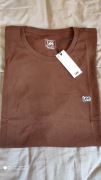 Lee brązowy kasztanowy t-shirt rozm XXL naszywka z logo na piersi 