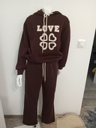 Dres czekoladowy na misiu ,LOVE rozmiar s/m.