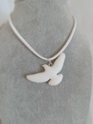 Naszyjnik czoker z białym ptakiem, gołąbka, gorlytca