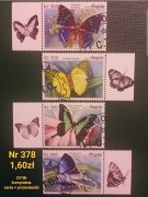 Znaczki fauna:378: motyle, owady- Angola 2018r 