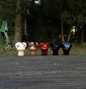 5x OSIOŁEK Zuber Drost Horbowy szkło wazon PRL