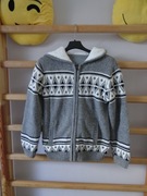 BLUZA __ ZIMOWA __ wzór __ z kapturem __ l. 10 -11