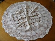 Ręcznie robiona na szydełku handmade serweta biała średnica 75 cm