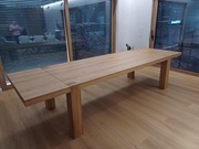 „Stół dębowy 220 cm + dostawki, lite drewno, rozkładany, masywny blat