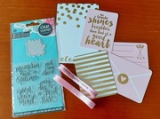 Stemple - napisy motywacyjne + karty do journallingu + wstążki