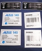 Altus-140  / -zestaw 6 szt. naklejek-emblematów /