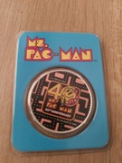 2021 Niue Ms Pac Man Kolorowana 40. rocznica 1 uncja Srebrna moneta