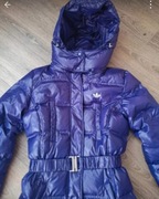 Długa zimowa fioletowa puchowa kurtka Adidas Orginals 36/S