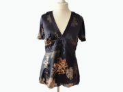 Stills Bluzka Jedwabna Premium 100% Silk Czarno-Beżowa XL 42