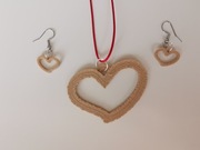 Naszyjnik komplet ażur EKO wzór 3d NOWOŚĆ– SERCE