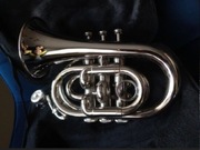 Trąbka Bb srebrna kieszonkowa - NOWA Piękny kolor i dzwięk