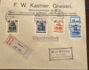 Gniezno 1919 frankatura mieszana 