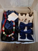 Box prezent święta mikołajki akcesoria do włosów biuteria kolczyki spinki