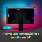 Taśma LED Ambilight na monitor 24" USB, mikrofon, synchronizacja