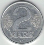 Niemcy NRD DDR 2 marki 1977 A - 27 mm - nr 1