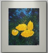 Oryginalny autorski obraz strukturalny "Lemon Garden" 