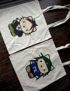 Torby bawełniane torebki tote bags bawełna beżowa zestaw billie eilish