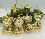 Bombki zawieszki choinkowe - zestaw złoty - 6 sztuk