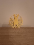 Wisząca dekoracja wielkanocna królik 3D | złota ażurowa ozdoba EKO | PLA