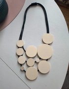 Naszyjnik wisior kolia silikonowa z drewnianymi elementami