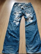 Artful Dodger hip hop rap baggy skate jeansy 32 print vintage retro y2k S M