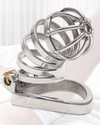 Długa stalowa klatka na penisa, pas cnoty, Chastity cock cage Oring 50mm