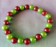 Bransoletka perełki zielono-brązowe